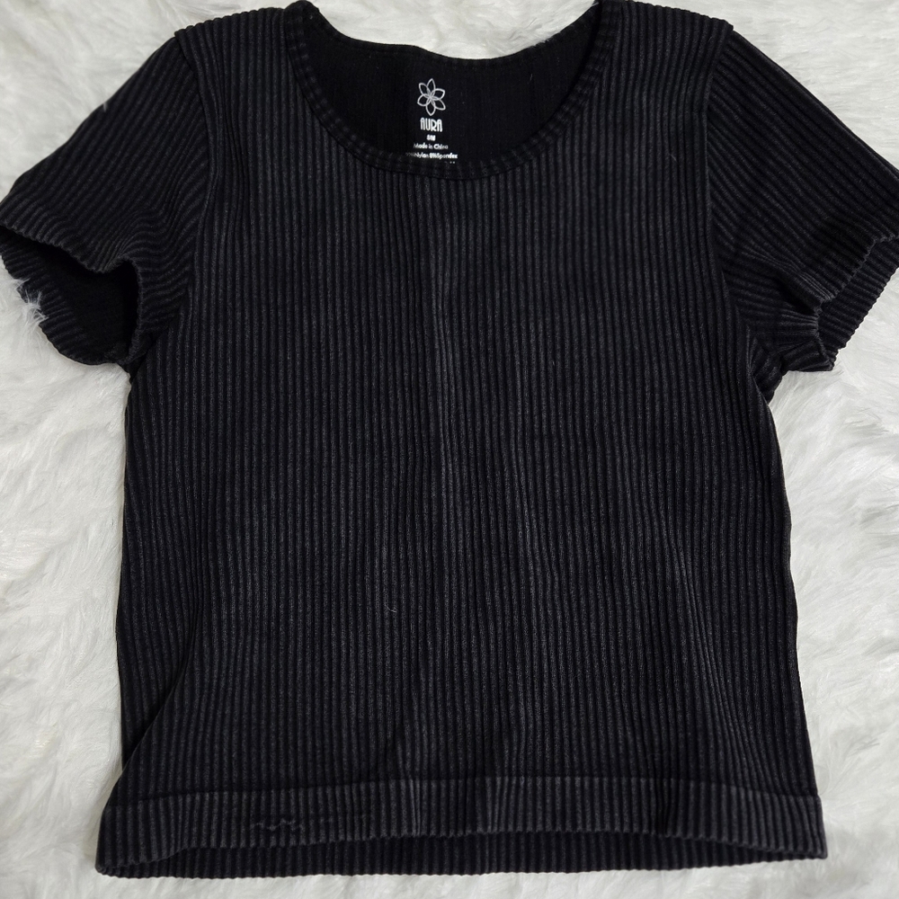💥💥5 for 10 Black Ribbed Women's Top